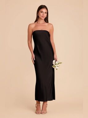 Birdy Grey Black satin Isla Dress NWT size small